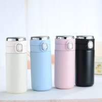 Smart 450ml Outdoor Stainless Steel Thermos Flask With Temperature Vacuum Insulated Bouncing Cover Water Bottle